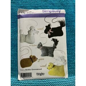 Simplicity 4376 Sewing pattern Dog cat bear purse